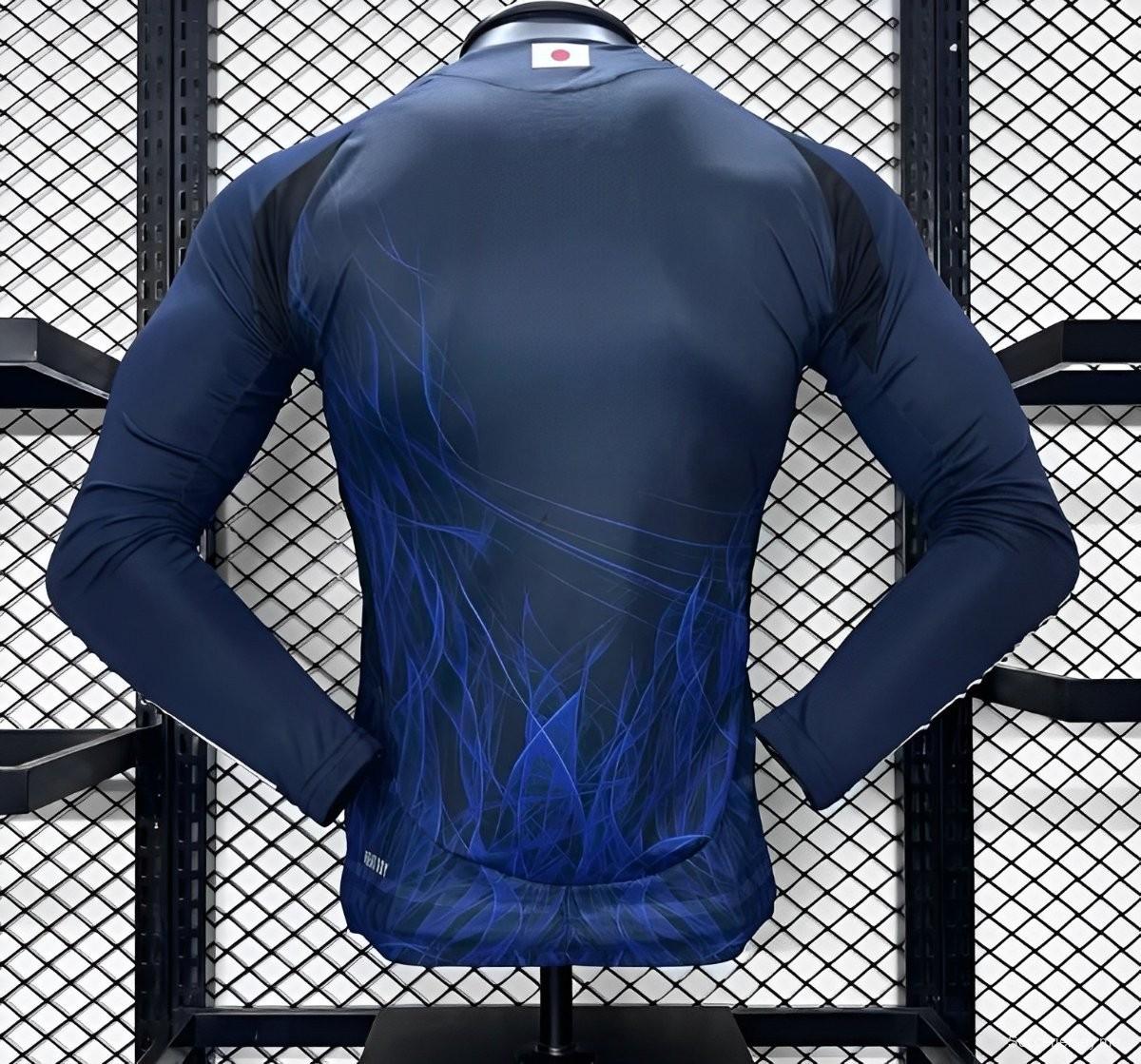 نسخة اللاعب 2024 قميص بأكمام طويلة الأكمام للمنازل اليابان 2024
