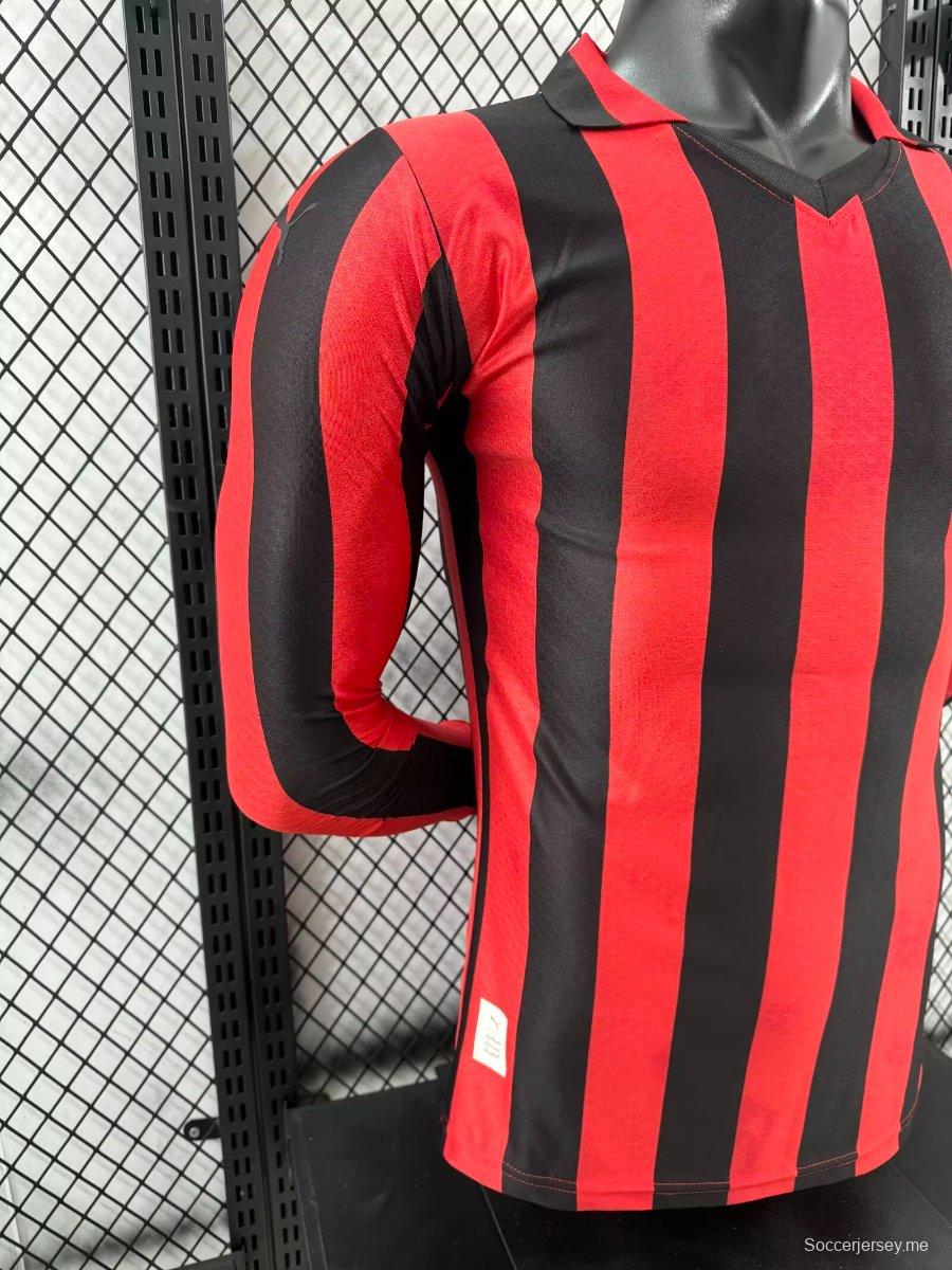 إصدار اللاعب 24/25 قميص بأكمام طويلة الأكمام بمناسبة الذكرى 125 لتأسيس ميلان