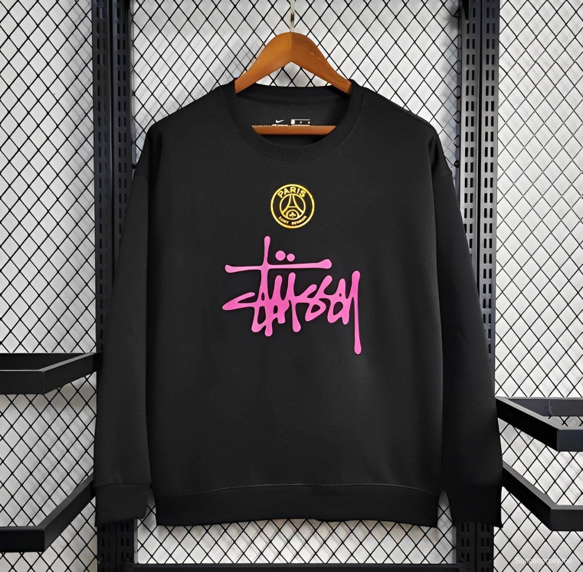 25/26 سويت شيرت باريس سان جيرمان STUSSY أسود اللون