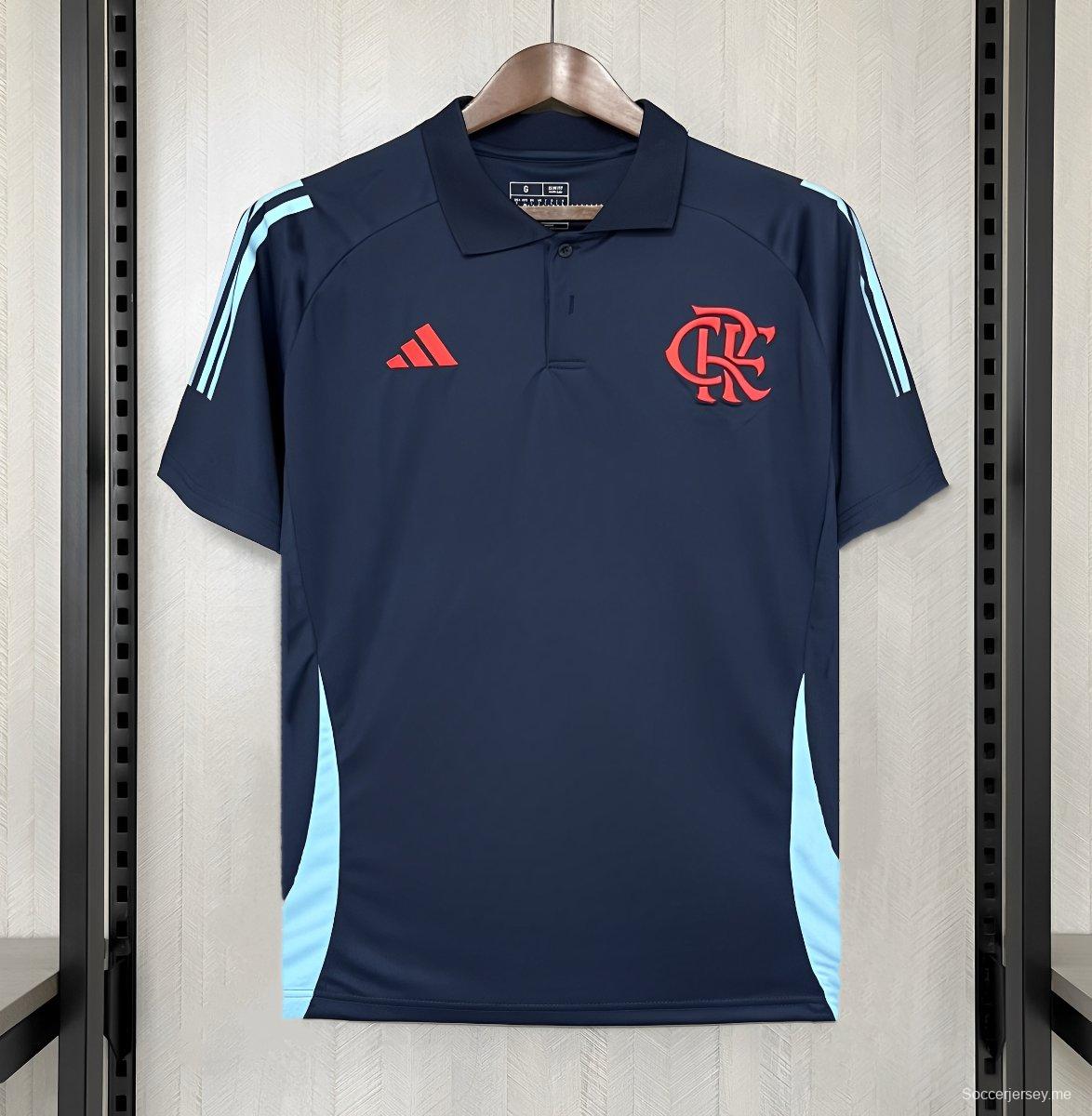 25/26 فلامنجو فلامنجو قميص بولو أزرق غامق S-XXXXL