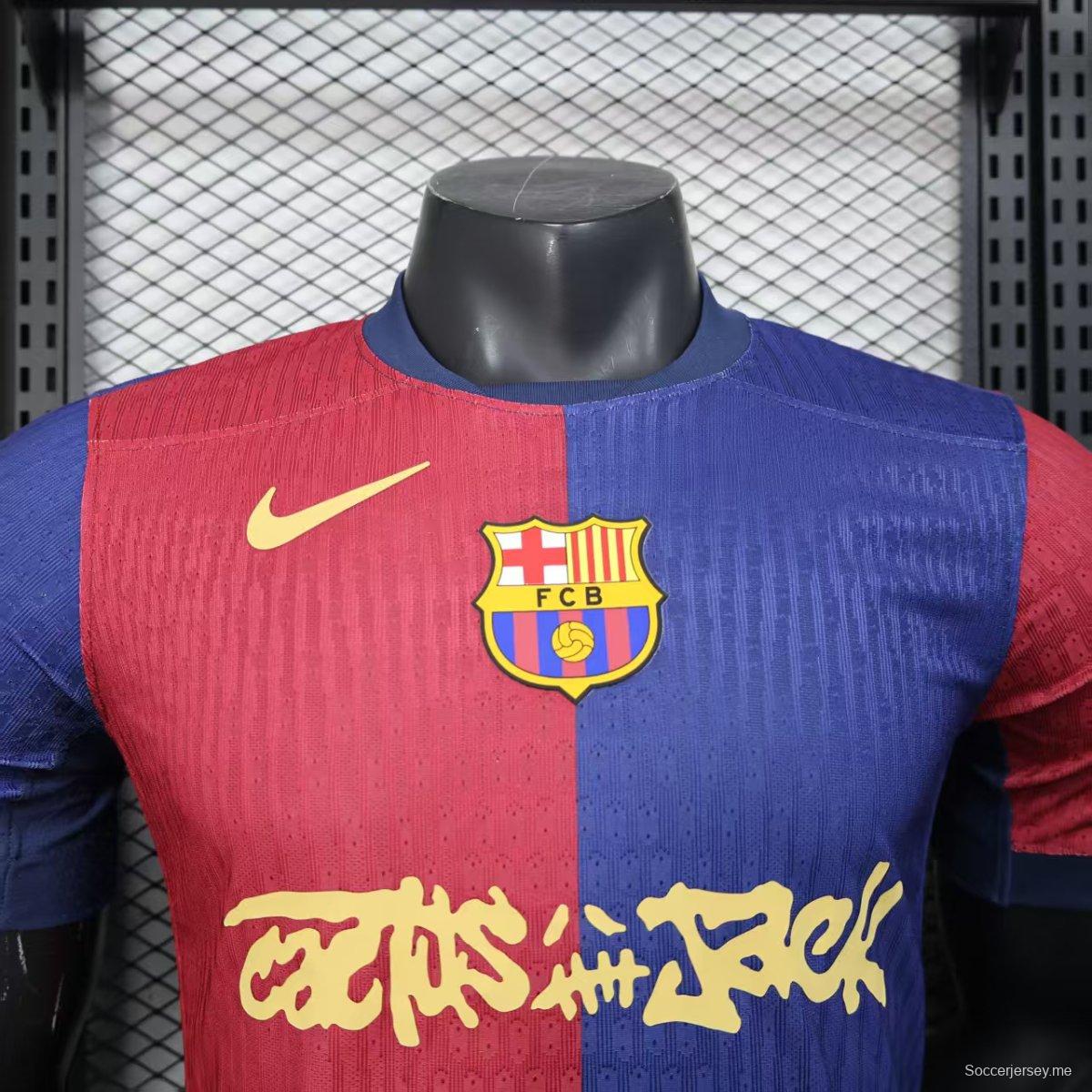 24/25 قميص برشلونة × ترافيس سكوت هوم جيرسيه برشلونة x ترافيس سكوت