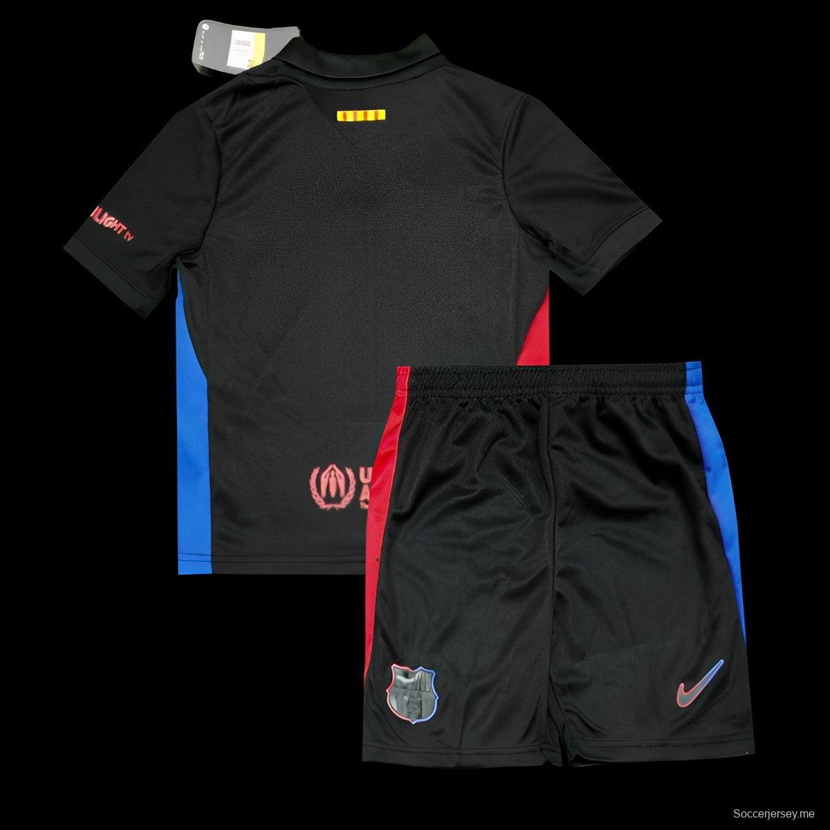 24/25 قميص أطفال برشلونة × ترافيس سكوت اوايي أسود اللون 24/25