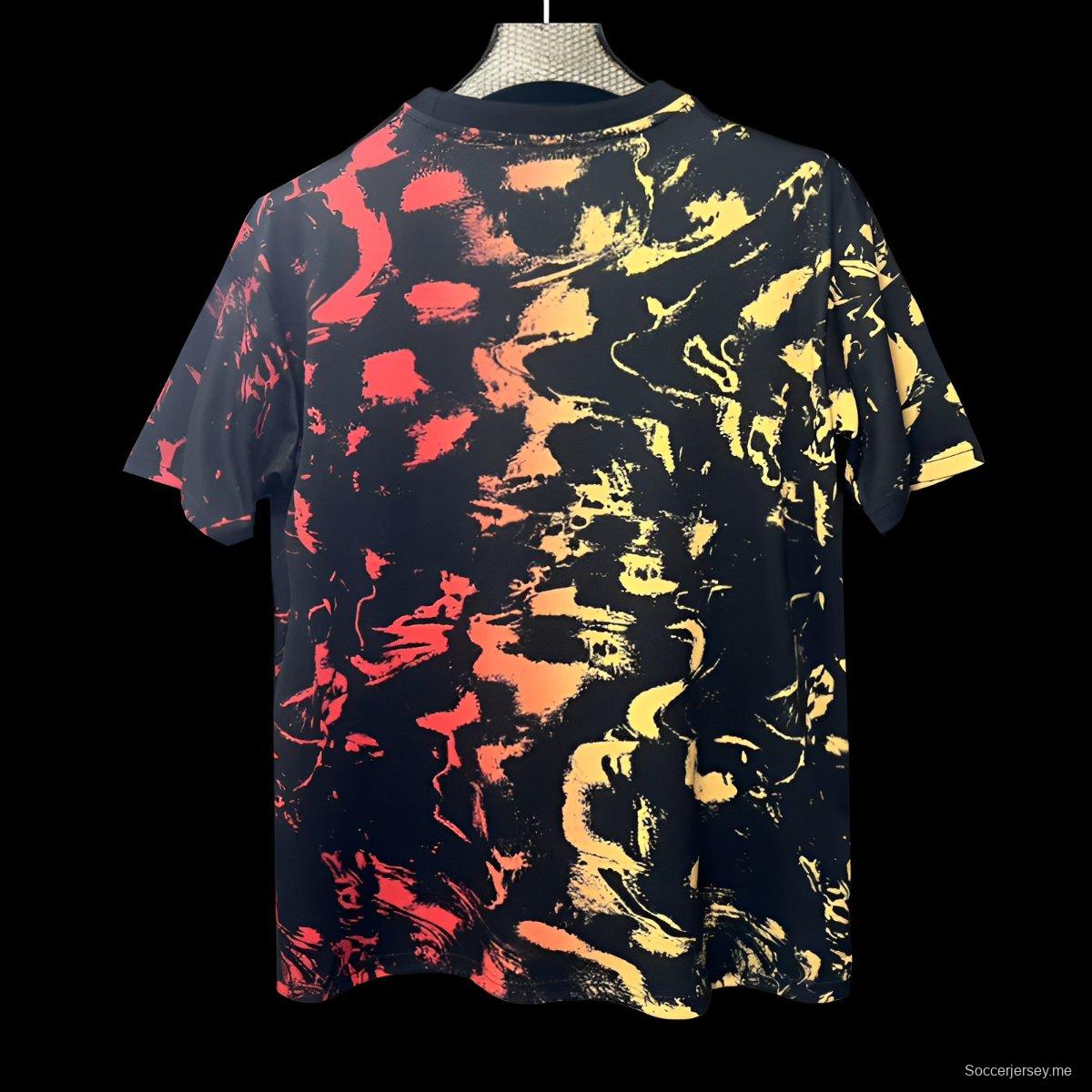 25/26 قميص نيوكاسل يونايتد أسود بنقشة الفن التجريدي