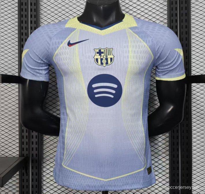 إصدار اللاعب 25/26 قميص برشلونة أزرق فاتح بنمط هندسي 25/26