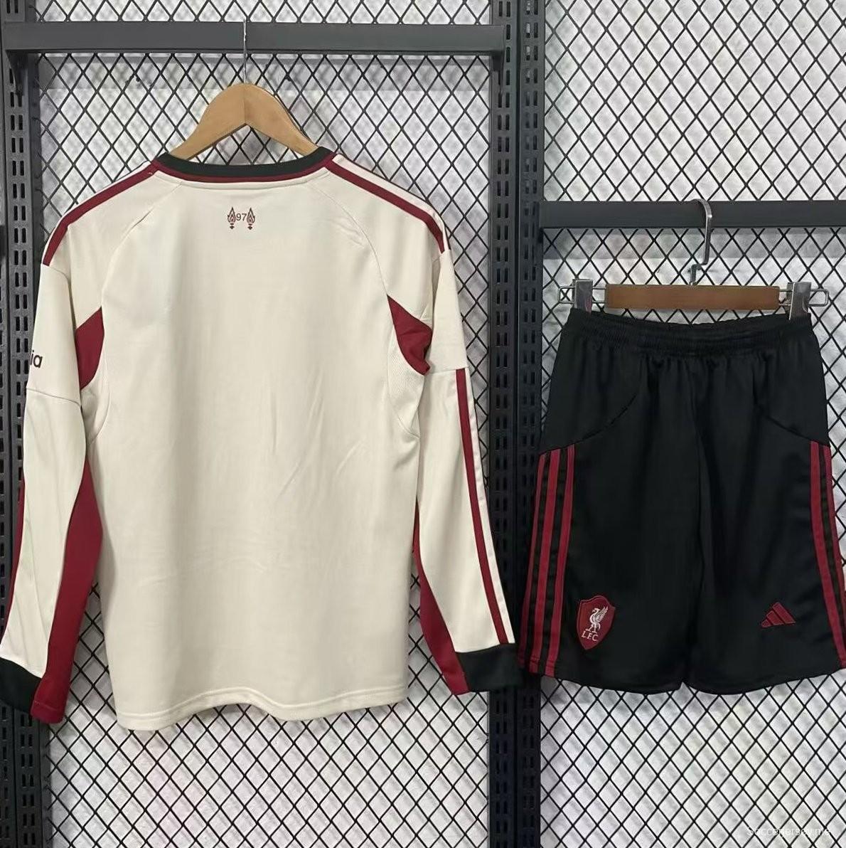 25/26 قميص بأكمام طويلة أكمام طويلة لليفربول للأطفال