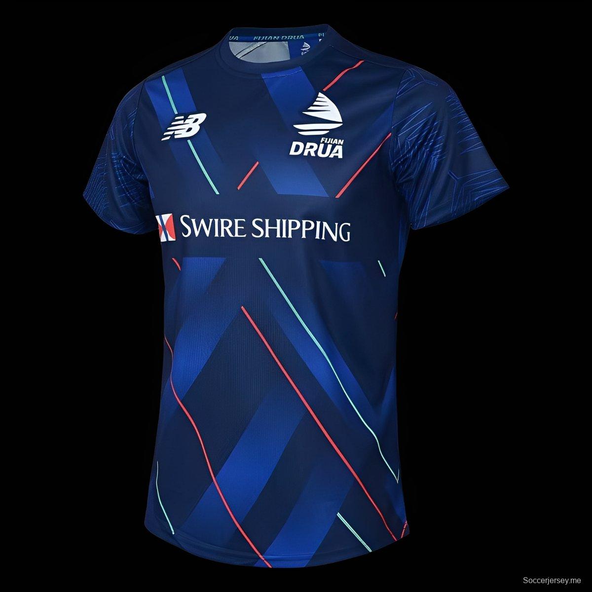 25/26 قميص فيجي دروا باللون الكحلي مع خطوط قطرية للبيت