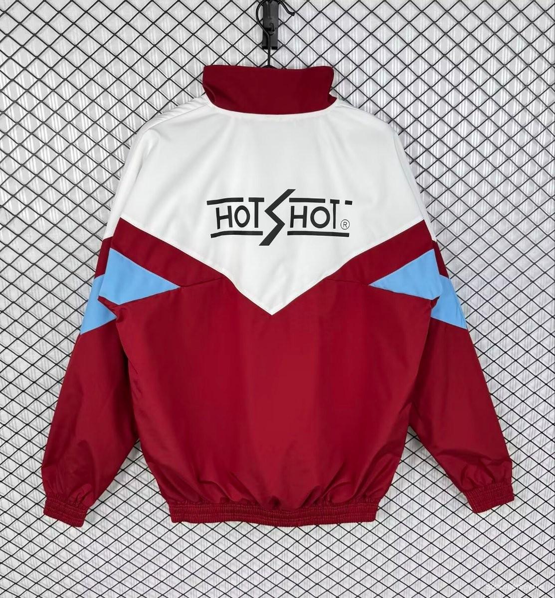 سترة ريترو 93/94 إشبيلية أبيض/ نبيذ بسحاب كامل بسحاب