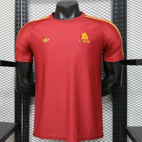 قميص اللاعب الإصدار 2026، AS Roma × Adidas Originals، قميص المنزل باللون الأحمر الداكن الكلاسيكي