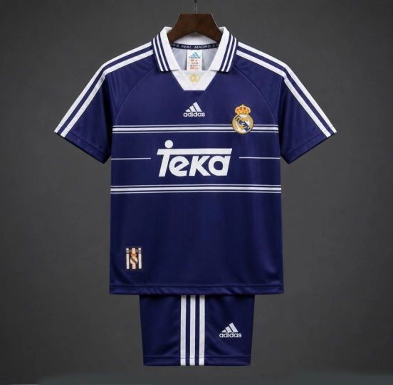 قميص ريال مدريد الأزرق الداكن للعب خارج أرضه من موسم 98/99